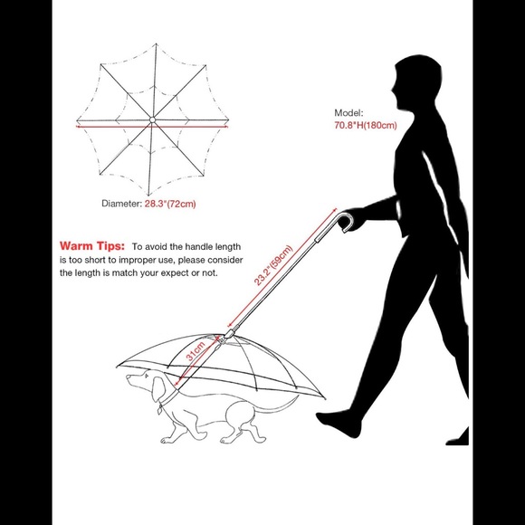 ☔️ Pet Umbrella With Leash BNWT For Rain & Snow ☔️ - Picture 3 of 5